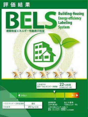 このお部屋は、ＢＥＬＳ（建築物省エネルギー性能表示制度）認証によるＺＥＨ－Ｍ評価取得建築物（一次エ…