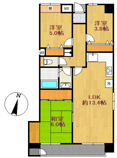 物件画像 北九州市門司区 小松町 (門司駅) 3階 3LDK