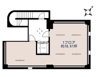 地下１階の間取図（約１８．６１坪、６１．５４㎡）