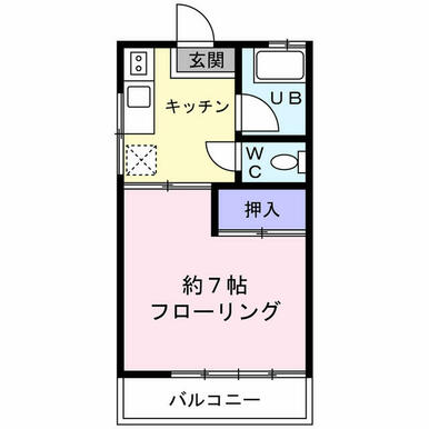 国見パーソナルⅠ　２０２号室　　間取図