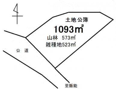 飯能市上名栗　公簿１０９３㎡　小出橋バス停２分