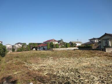 敷地内の南西側より敷地状況を撮影