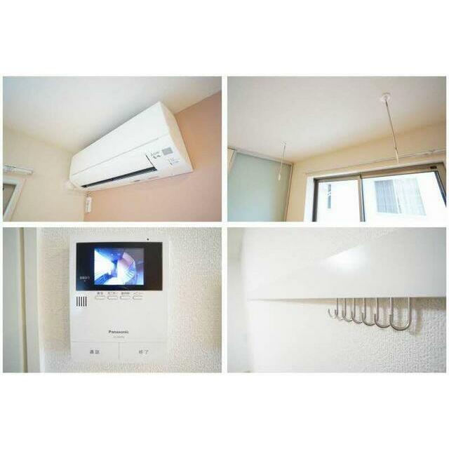 【室内設備】一人暮らしにも安心、『録画機能付きカラーモニターインターホン』、ＬＤＫには、物干し竿も…