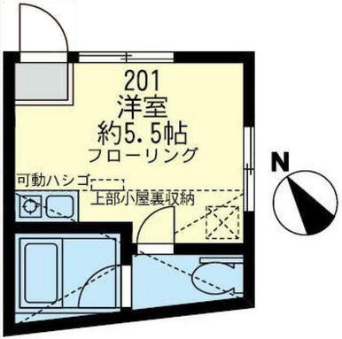 ２０１　洋室約５．５帖＋ロフト６．２９㎡・ロフト高１．４ｍ