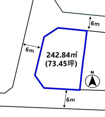 ３方道路の７３坪♪建築条件ありません！