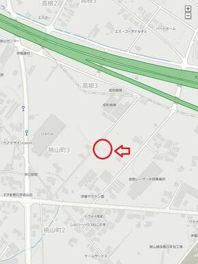 桃山町３丁目１２８－１，２，３、土地面積２２５７㎡