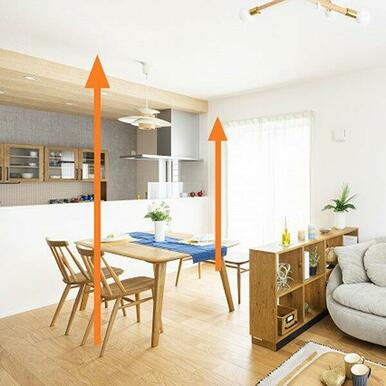 天井高2.7m、明るく開放的な空間を演出する天井高2.7m &サッシ高2.2m。