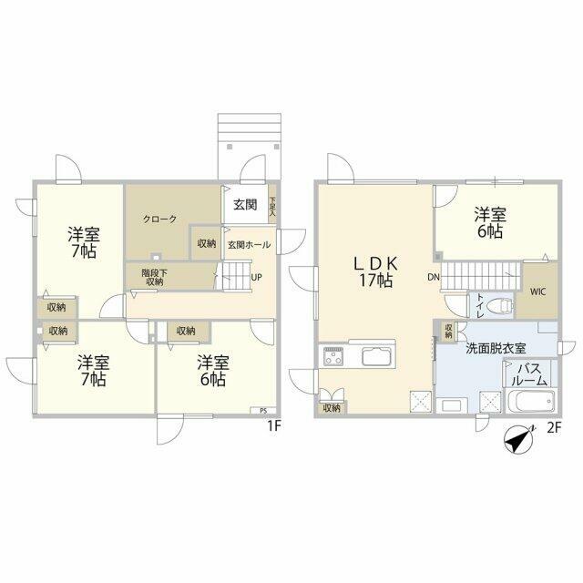 軽量鉄骨造の4LDK♪2階リビングで日当たり良好☆ ※バーチャル加工済みです