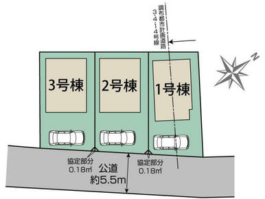 調布市柴崎2丁目3棟 区画図