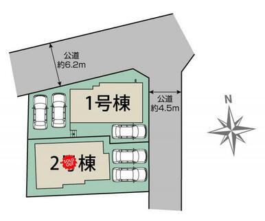 東海市加木屋町鎌吉良根2棟 区画図