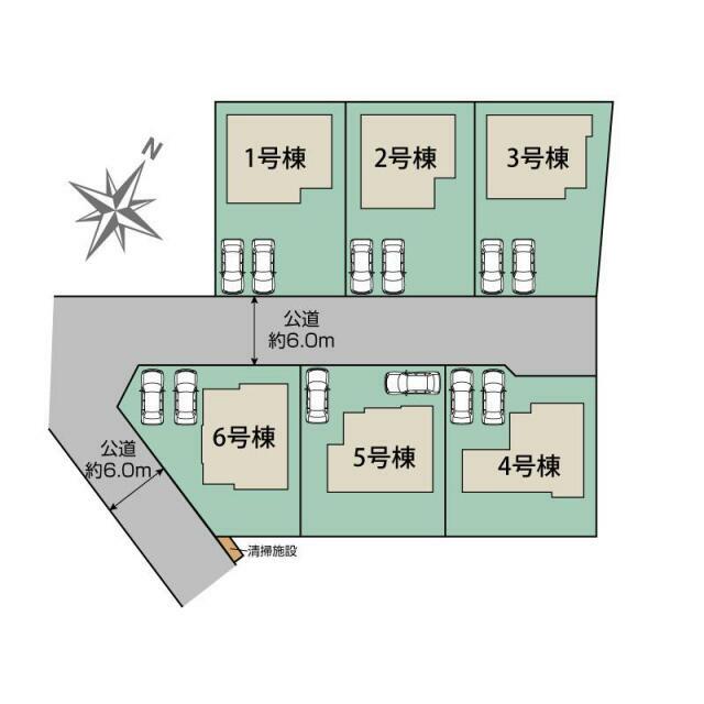 牛久市さくら台1丁目4期6棟 区画図