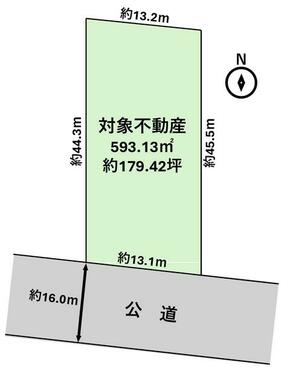 南面道路の整形地♪縦長なのでアパート建築でも良いですね♪