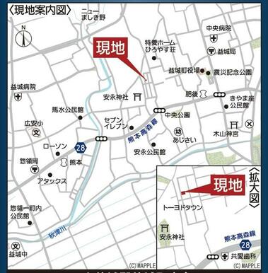間取り同様、位置関係や周辺環境は大事。家族みんなで共有しておきたい　※現地地図