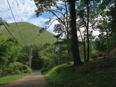 接道から大室山望む