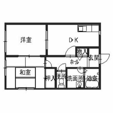 ２ＤＫ、角部屋です。