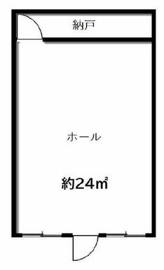 １階１０１号室の間取図（スケルトン時）現況は居抜きです。