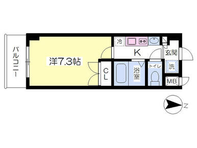 22.4平米　学生専用マンションの１Ｋ！