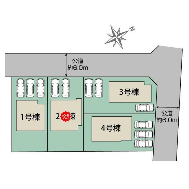 鶴ヶ島市羽折町4棟 区画図