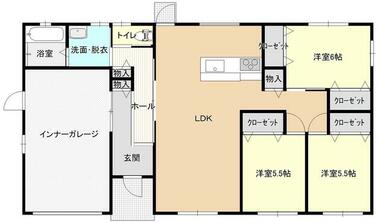 プラン図　面積１１５．０５㎡　２２００万円（税込み）