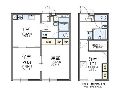 代表的な間取のため実際の間取とは異なる場合があります