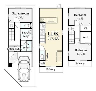 【建物プラン例】建物価格１８９９万円、建物面積９０．３９㎡