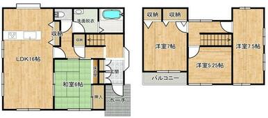 全居室南向きの明るい間取りです