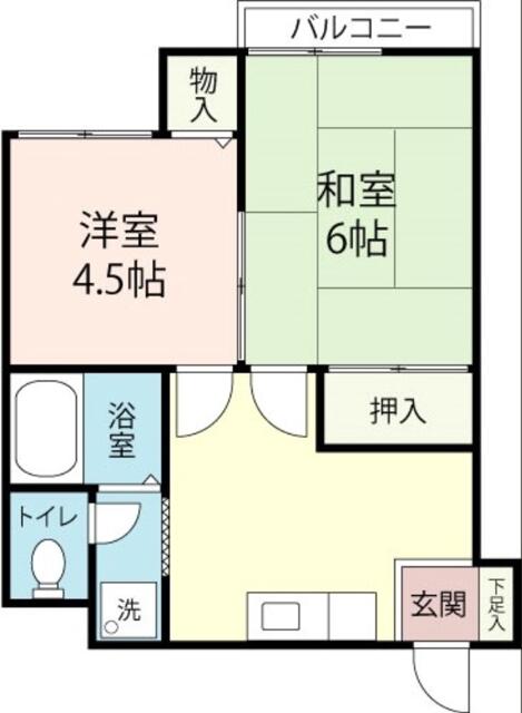 サンハイツタカイ ２０２ 2DKの画像