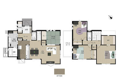 ３４８０万円　６号地　建物１１０．９６㎡（３３．５６坪）　土地２２４．１㎡（６７．７９坪）