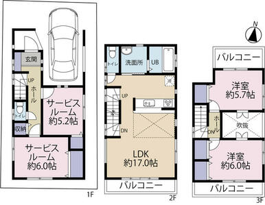 使いやすい間取の４ＬＤＫ！リビングも１７帖で広々した空間です♪