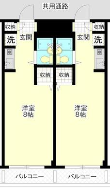 ワンルーム独立型なので各室内に必要なものは完備（居室約８帖、流し台、バストイレ、エアコン１基）