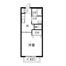 間取り図です。１階にもバルコニーがあります