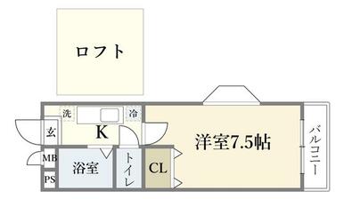 間取り　モニター付きインターホンやロフトなど設備充実の物件