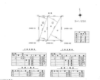 測量図①実測１２８．０６㎡（３８．７３坪）