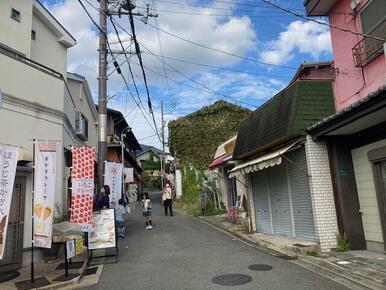 西方より参道商店街を写す