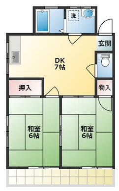 振分タイプの２ＤＫです、部屋数が多く、各部屋広いです。