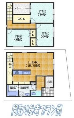 間取り参考プラン例　建物１９９４万円　８９．９１㎡