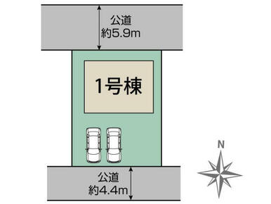 牛久市刈谷町5丁目3期1棟 区画図