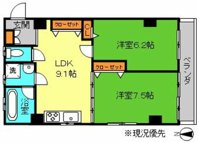 サンヒルズＫ 1階 2LDK