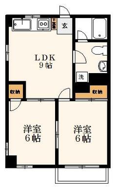 ２ＬＤＫ　４０．５平米