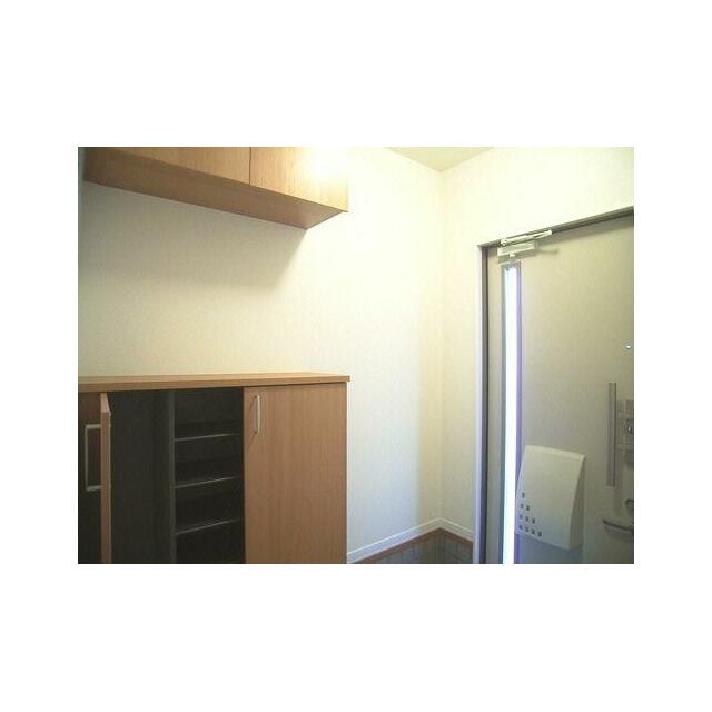 天井まである玄関収納にはたくさんの靴が収納できます。飾り棚には絵？花？何を飾りましょう。