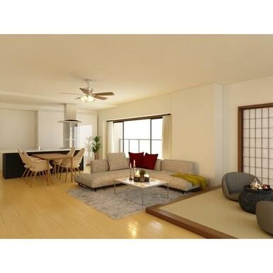 1502号室の家具配置例（CG写真）
