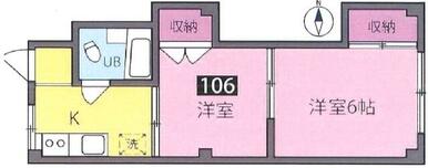 ※１０６号室参考画像、反転タイプになります