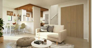 2号棟　室内完成予想図（実際は家具の設置はありません）