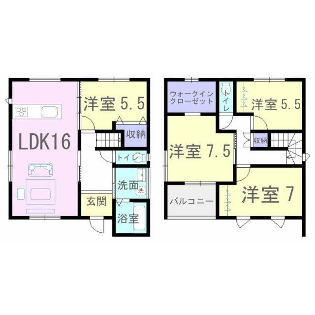 リビングを通らず2階へ行ける間取り！2階にもトイレ設置しました☆