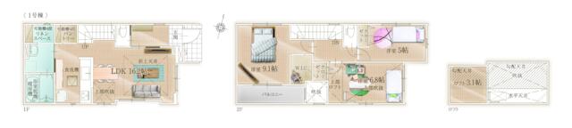 物件画像 福岡市西区 福重３丁目 (姪浜駅) 2階建 3LDK