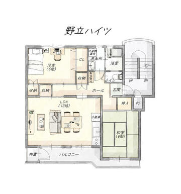 ３ＬＤＫ・専有面積６１．１７㎡・バルコニー面積７．４９㎡