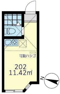 ２０２　洋室６帖＋ロフト４帖・ロフト高１．４ｍ