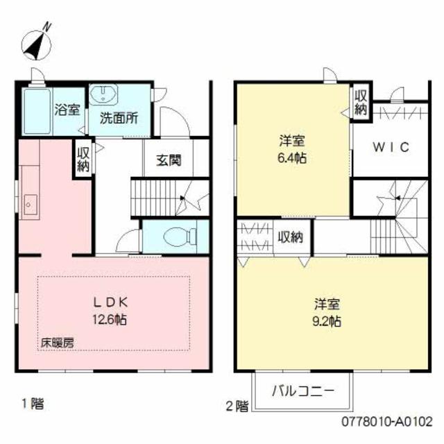 ピースリー Ａ０１０２ 2LDK 福岡市博多区の貸アパートの物件情報