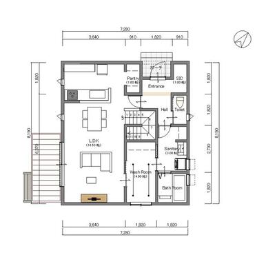 建物配置図面です。１階です。参考にしてください。