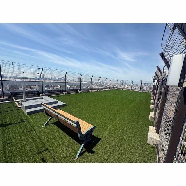 【屋上】ドッグランとしても使えるグリーンスペース☆足洗い場つき☆